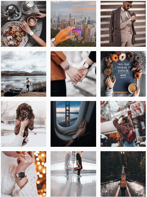 Daniel Wellington's UGC and Influencer-focused Instagram Feed.