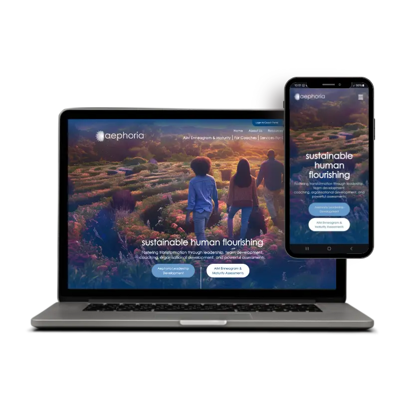 Laptop and Mobile View of Aephoria Website