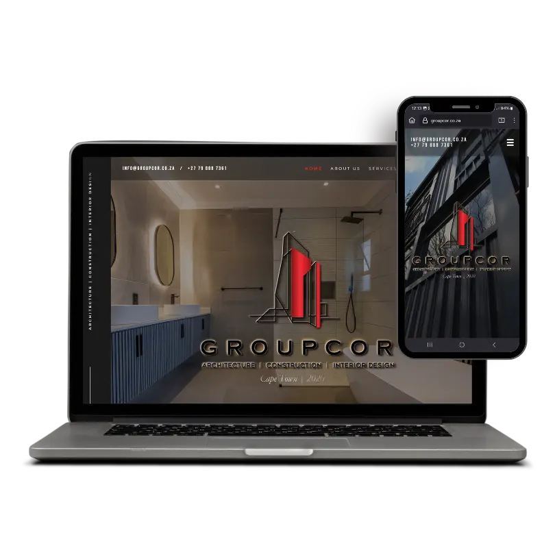Laptop and Mobile View of GroupCor Website
